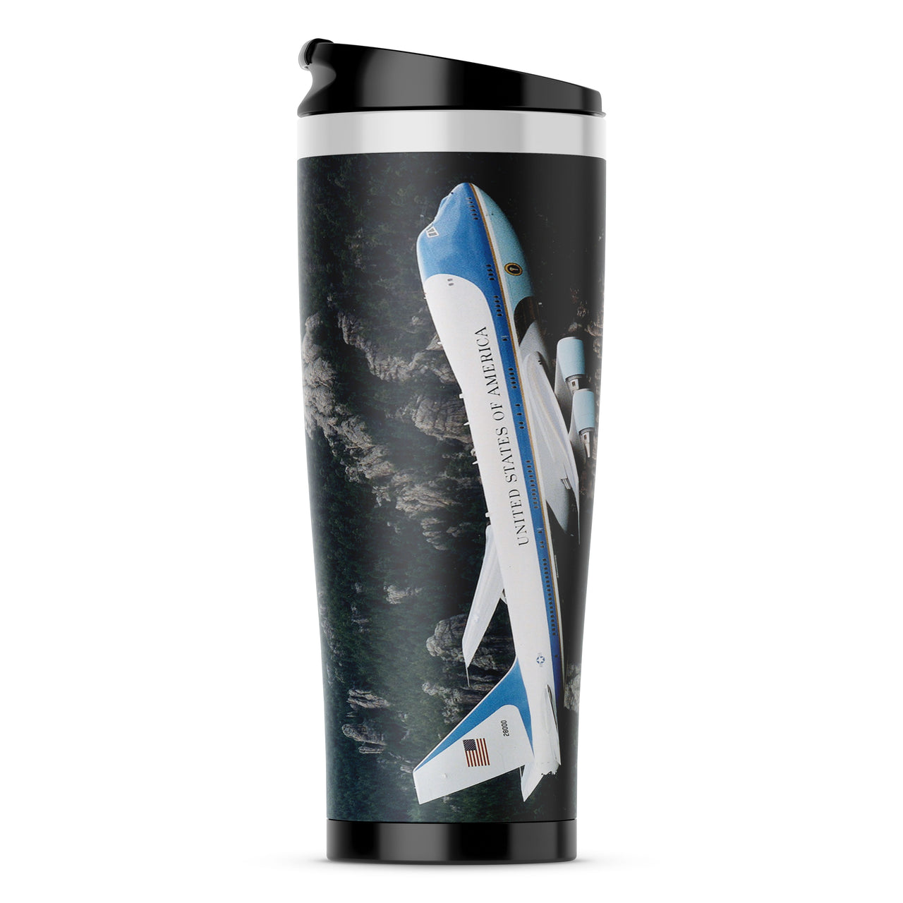 Cruising United States of America Boeing 747 Designed Travel Mugs
