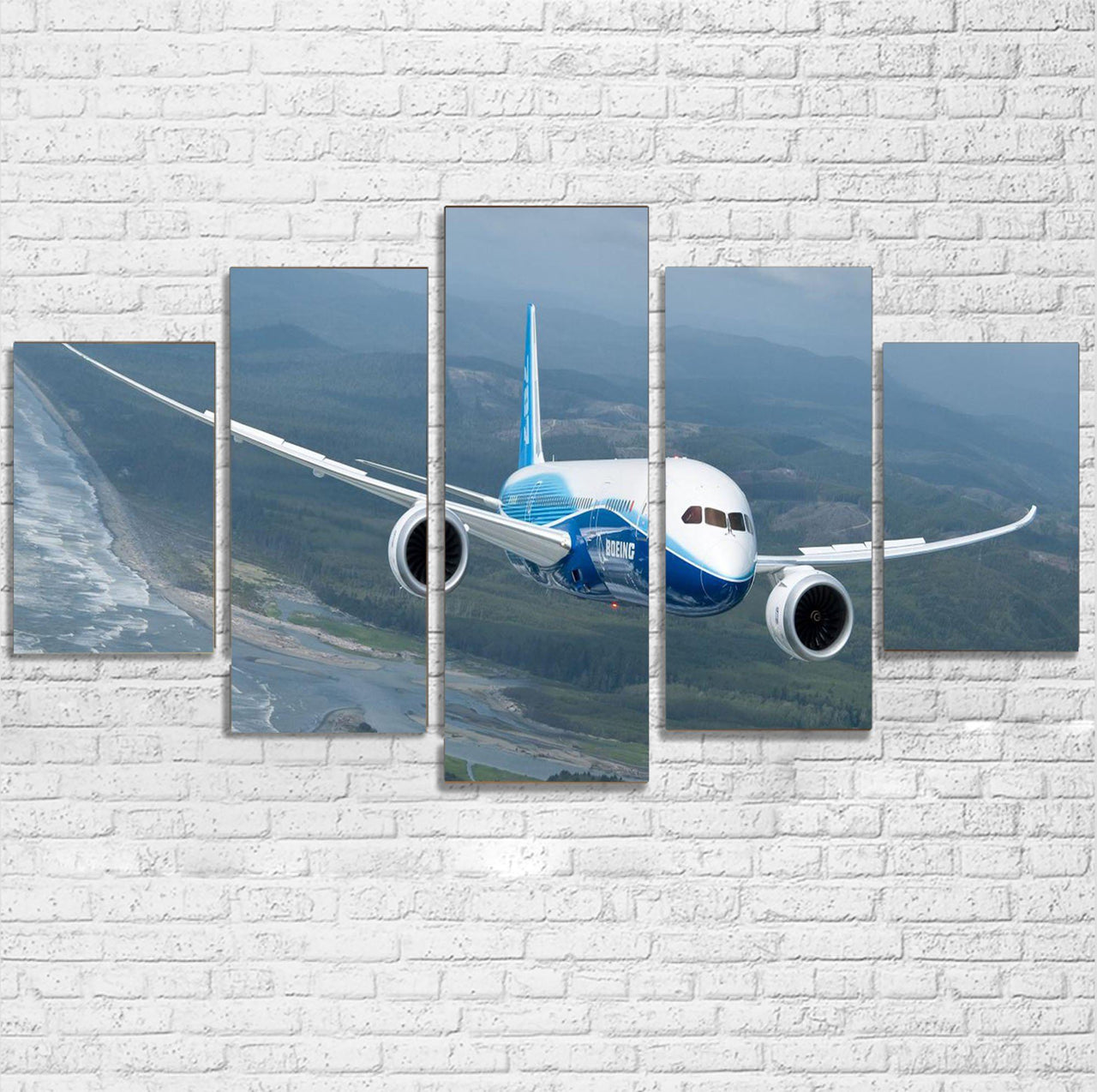 Cruising Boeing 787 Printed Multiple Canvas Poster Aviation Shop 