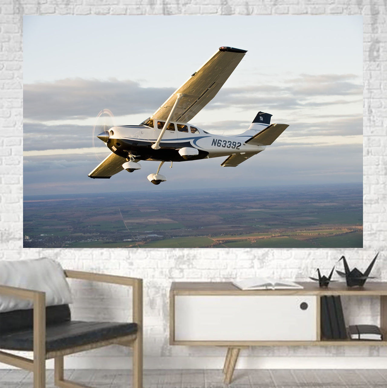 Cruising Cessna Printed Canvas Posters (1 Piece) Aviation Shop 