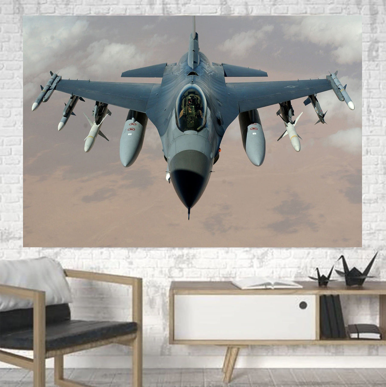 Cruising Fighting Falcon F16 Printed Printed Canvas Posters (1 Piece) Aviation Shop 