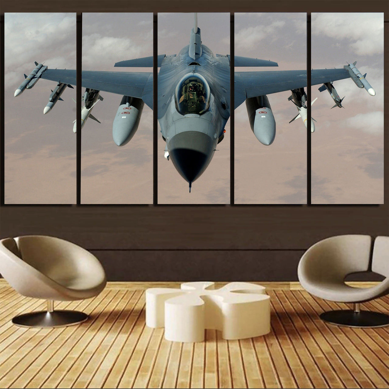 Cruising Fighting Falcon F16 Printed Canvas Prints (5 Pieces) Aviation Shop 