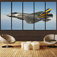 Thumbnail for Cruising Fighting Falcon F35 Printed Canvas Prints (5 Pieces) Aviation Shop 