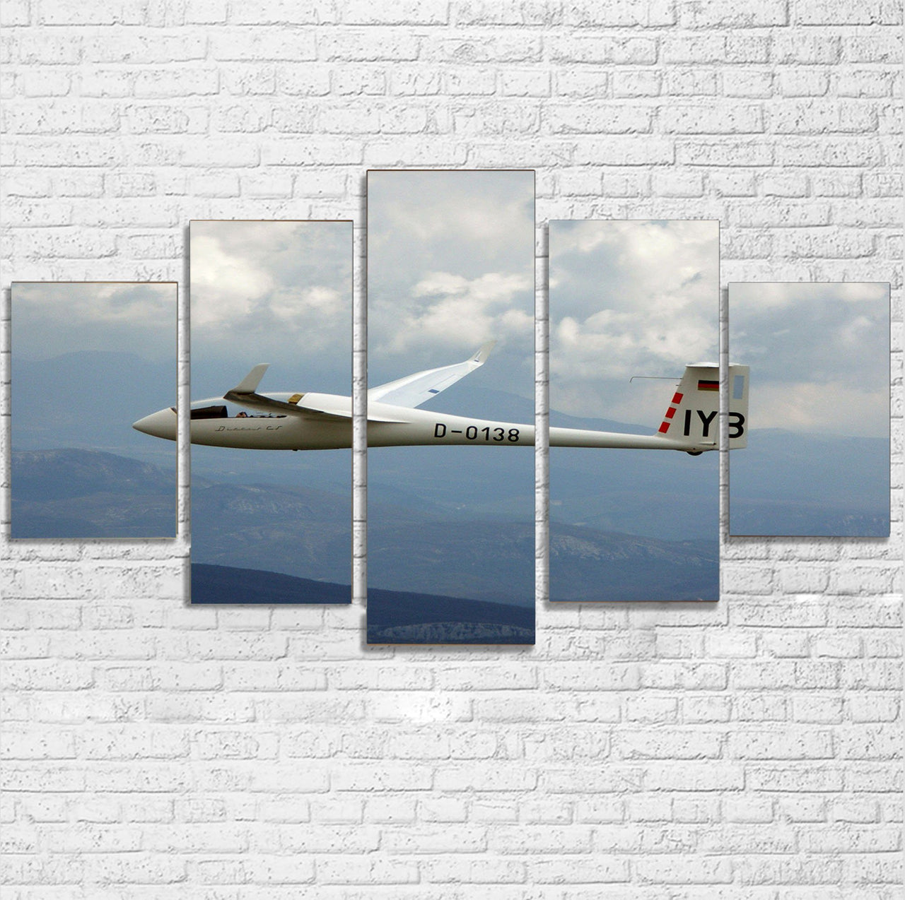 Cruising Glider Printed Multiple Canvas Poster Aviation Shop 