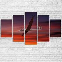 Thumbnail for Cruising Glider at Sunset Printed Multiple Canvas Poster Aviation Shop 