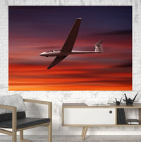 Thumbnail for Cruising Glider at Sunset Printed Canvas Posters (1 Piece) Aviation Shop 