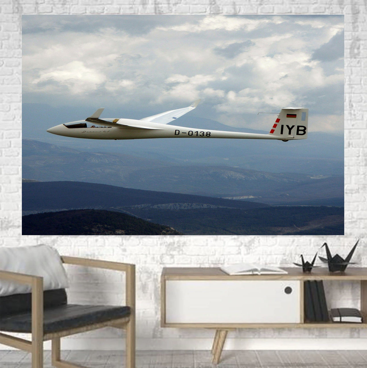 Cruising Glider Printed Canvas Posters (1 Piece) Aviation Shop 