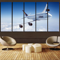 Thumbnail for Cruising Lufthansa's Boeing 747 Printed Canvas Prints (5 Pieces) Aviation Shop 