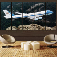 Thumbnail for Cruising United States of America Boeing 747 Printed Canvas Prints (5 Pieces) Aviation Shop 