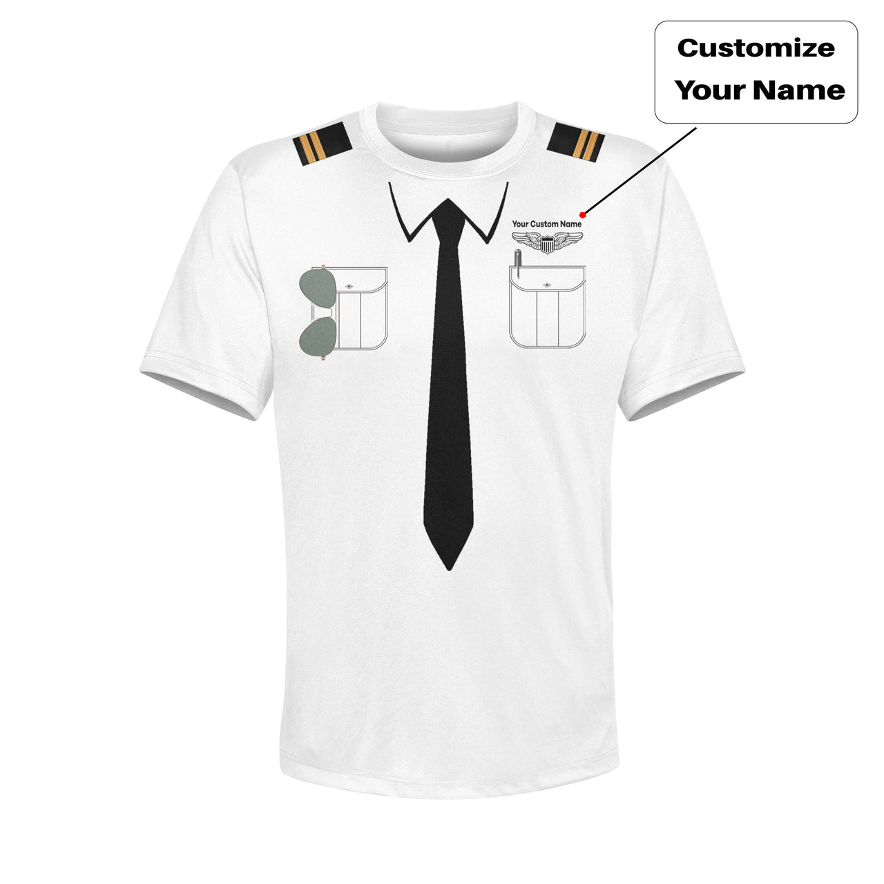 Customizable Pilot Uniform (Badge 1) Designed 3D Children T-Shirts