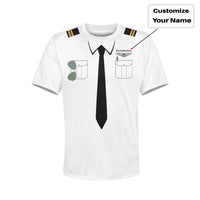 Thumbnail for Customizable Pilot Uniform (Badge 1) Designed 3D Children T-Shirts