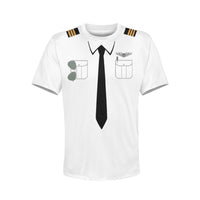 Thumbnail for Customizable Pilot Uniform (Badge 1) Designed 3D Children T-Shirts