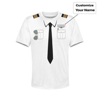 Thumbnail for Customizable Pilot Uniform (Badge 1) Designed 3D Children T-Shirts