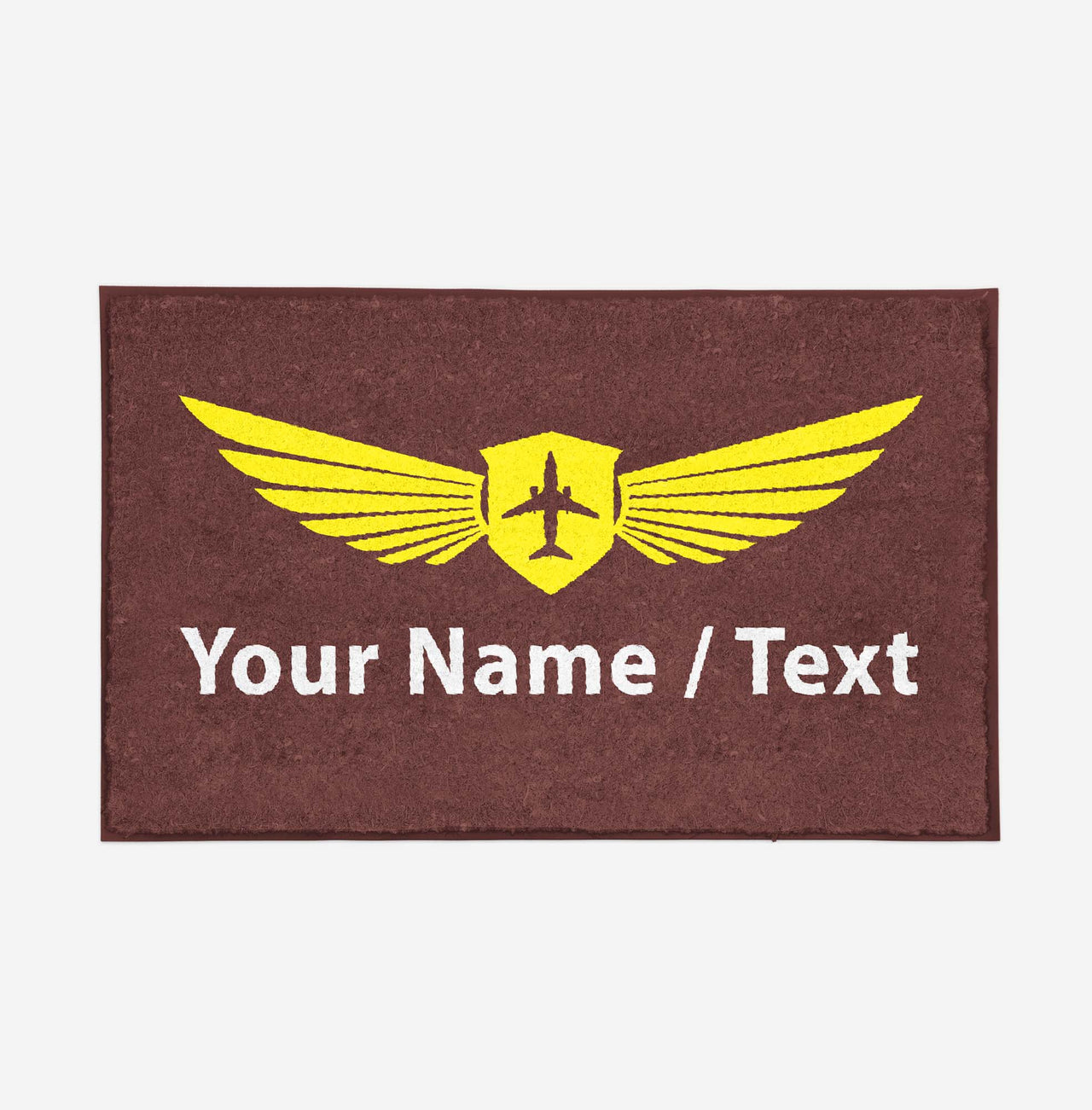 Customizable Name/Text & Badge (2) Designed Door Mats