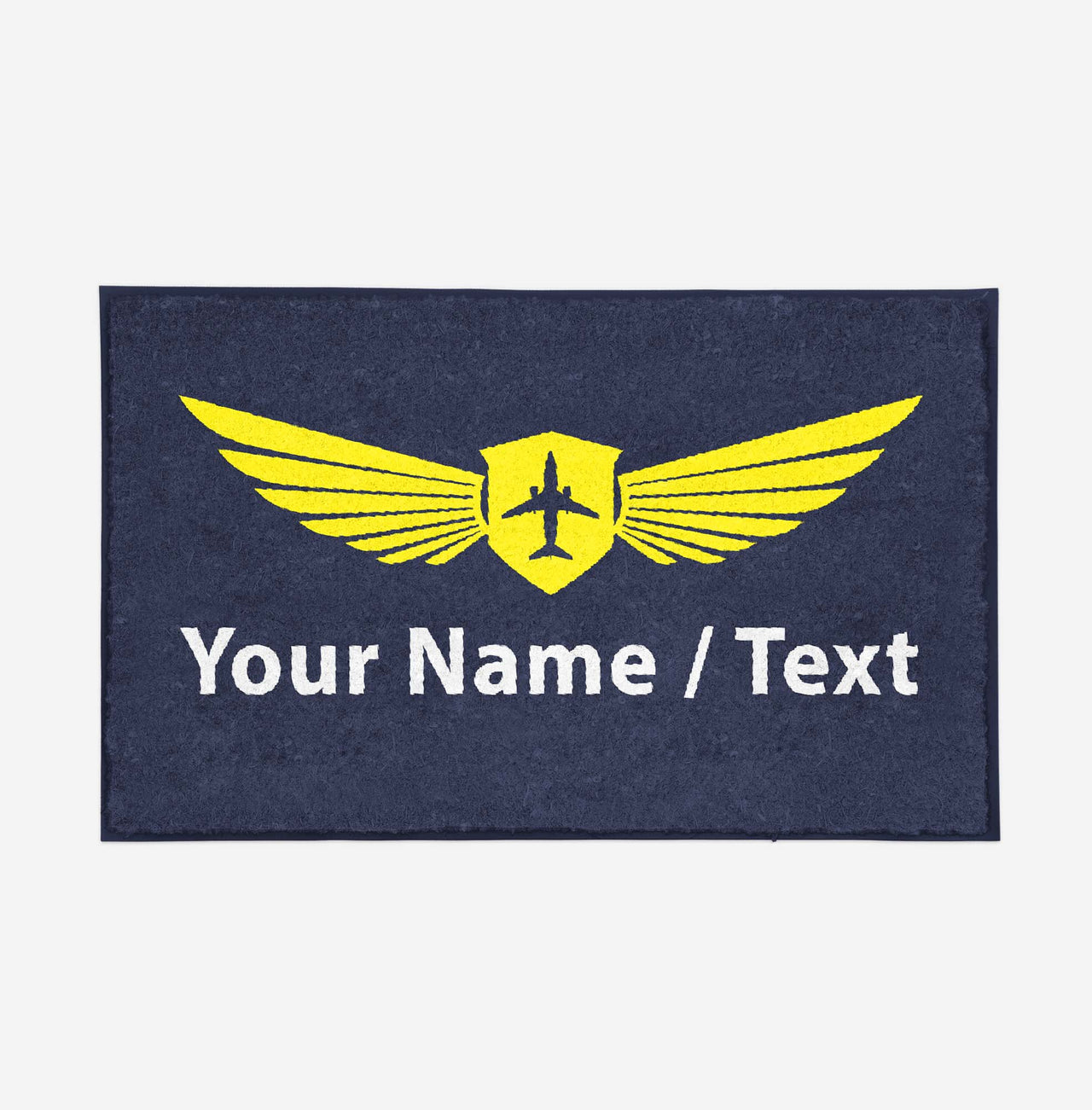 Customizable Name/Text & Badge (2) Designed Door Mats