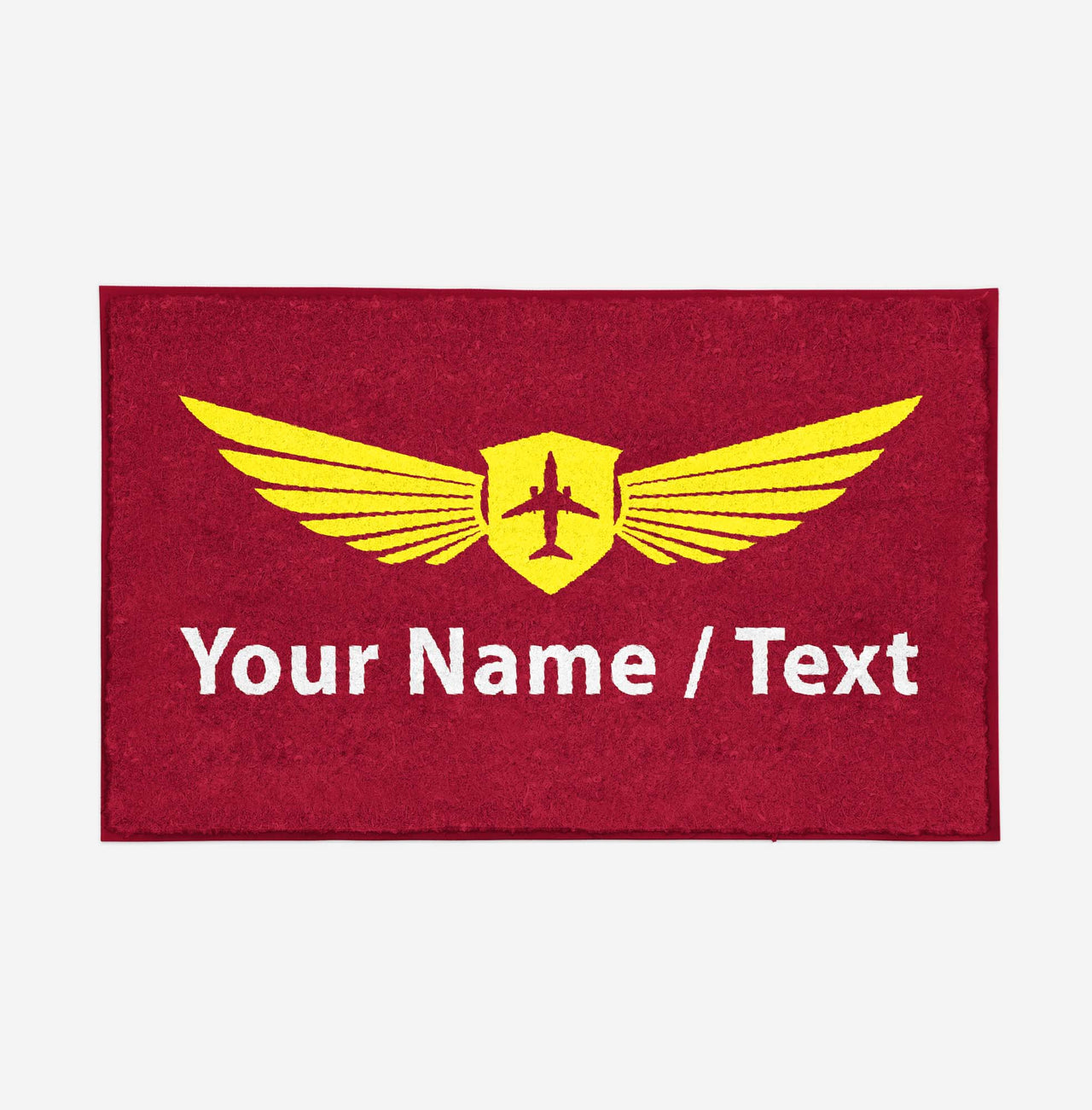 Customizable Name/Text & Badge (2) Designed Door Mats