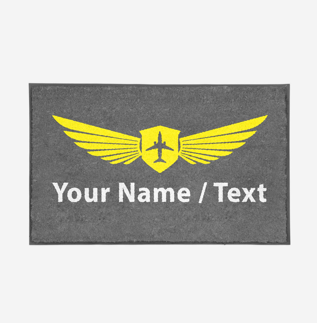 Customizable Name/Text & Badge (2) Designed Door Mats