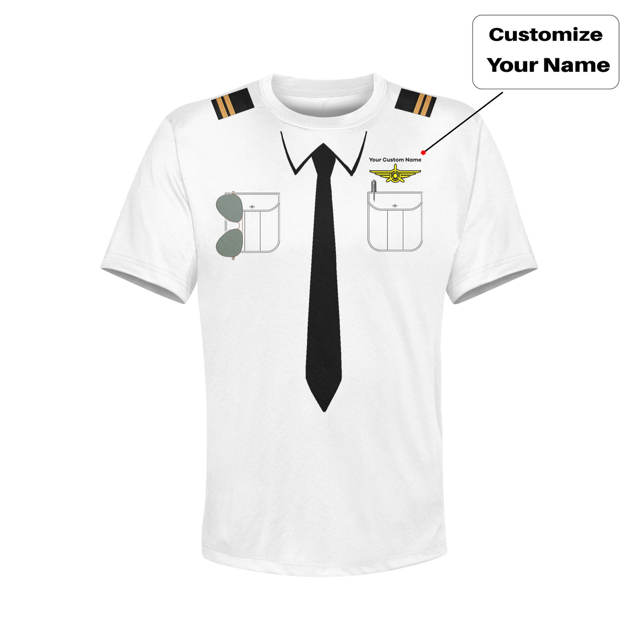 Customizable Pilot Uniform (Badge 3) Designed 3D Children T-Shirts