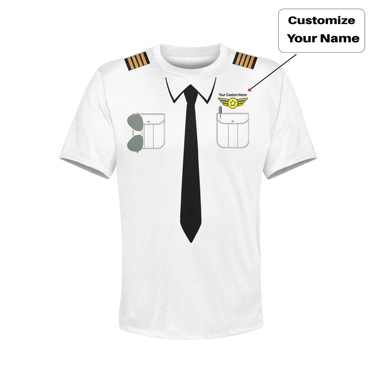 Customizable Pilot Uniform (Badge 4) Designed 3D Children T-Shirts