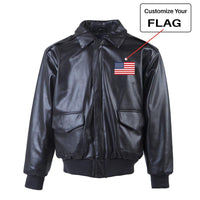 Thumbnail for Custom Flag Designed Leather Bomber Jackets (NO Fur)