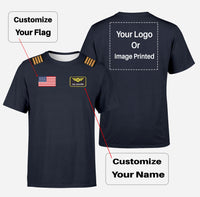 Thumbnail for Custom Flag & Name & Logo (With Epaulettes) Designed T-Shirts