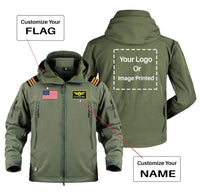 Thumbnail for Custom Flag & Name & LOGO with EPAULETTES Military Pilot Jackets