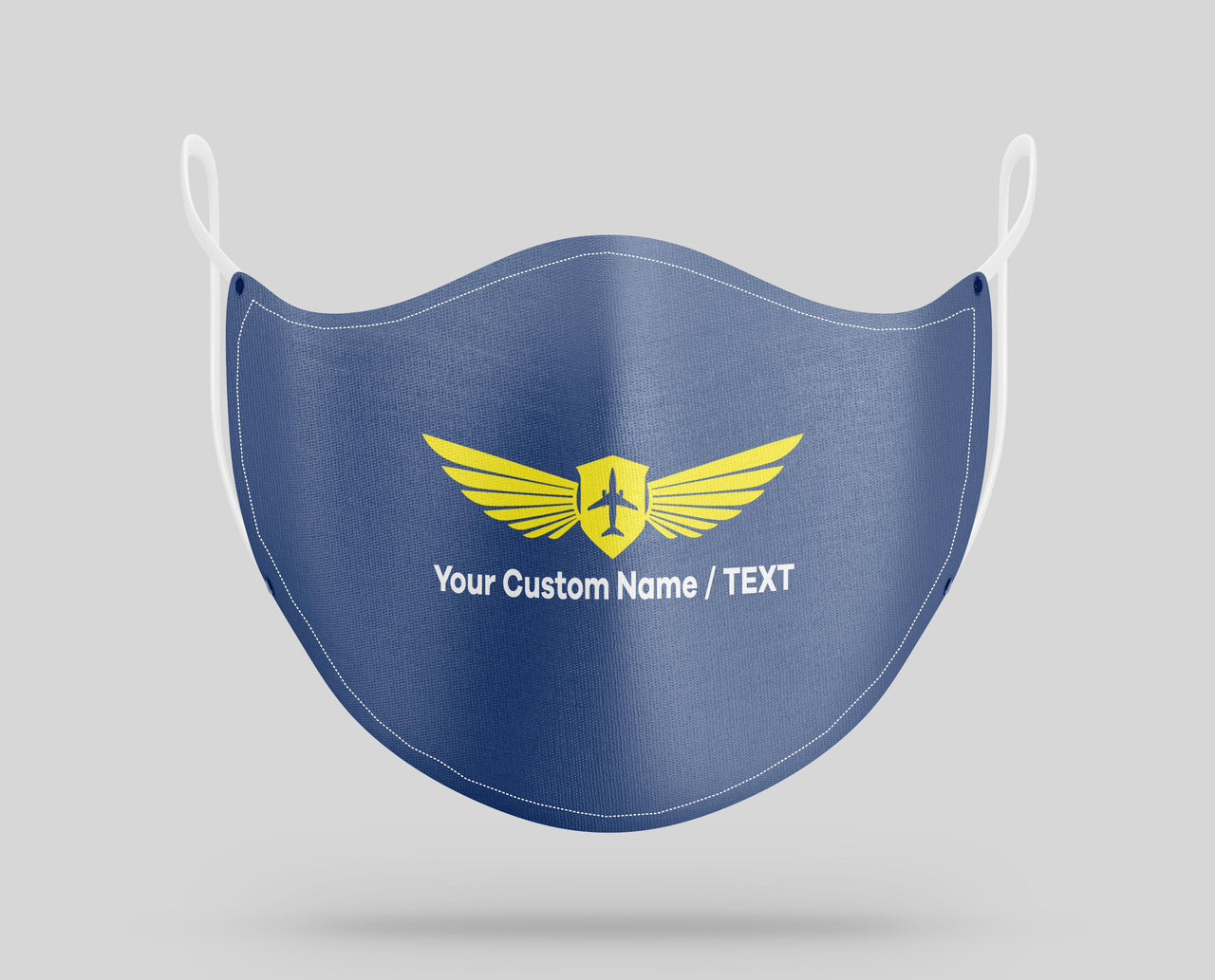 Your Custom Name & Text & Badge (2) Designed Face Masks