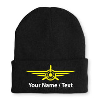 Thumbnail for Custom Name & Badge (3) Embroidered Beanies