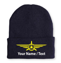 Thumbnail for Custom Name & Badge (3) Embroidered Beanies