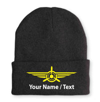Thumbnail for Custom Name & Badge (3) Embroidered Beanies