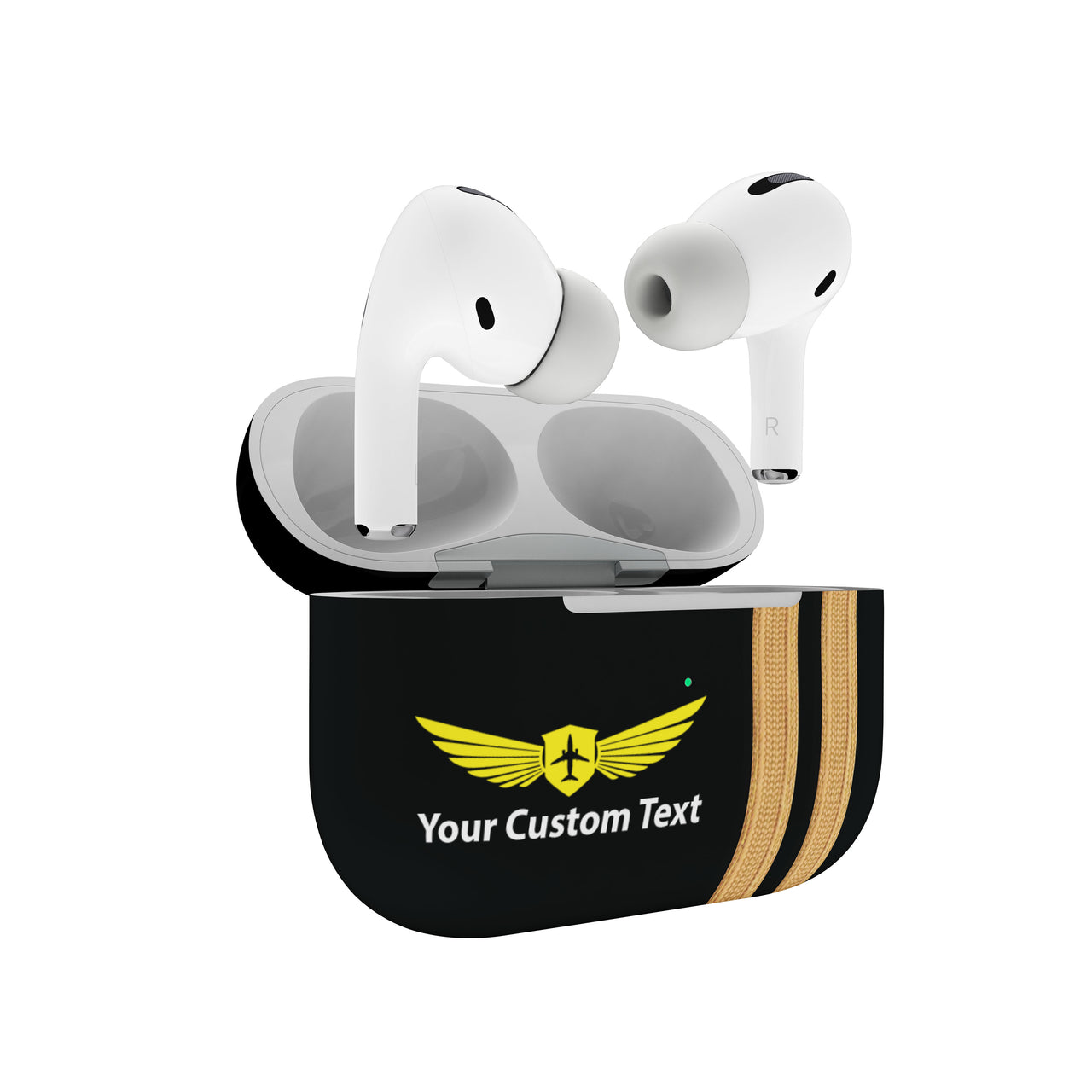 Customizable Name & Special Golden Pilot Epaulettes Airpods "Pro" Cases