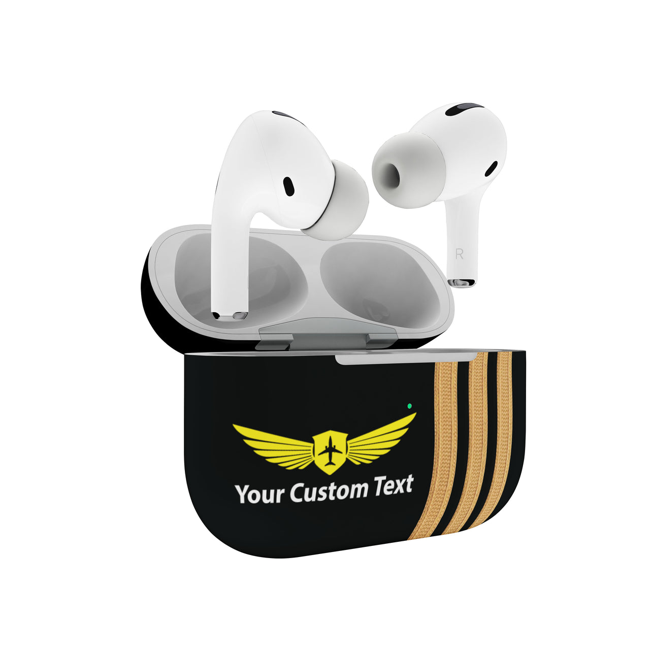 Customizable Name & Special Golden Pilot Epaulettes Airpods "Pro" Cases
