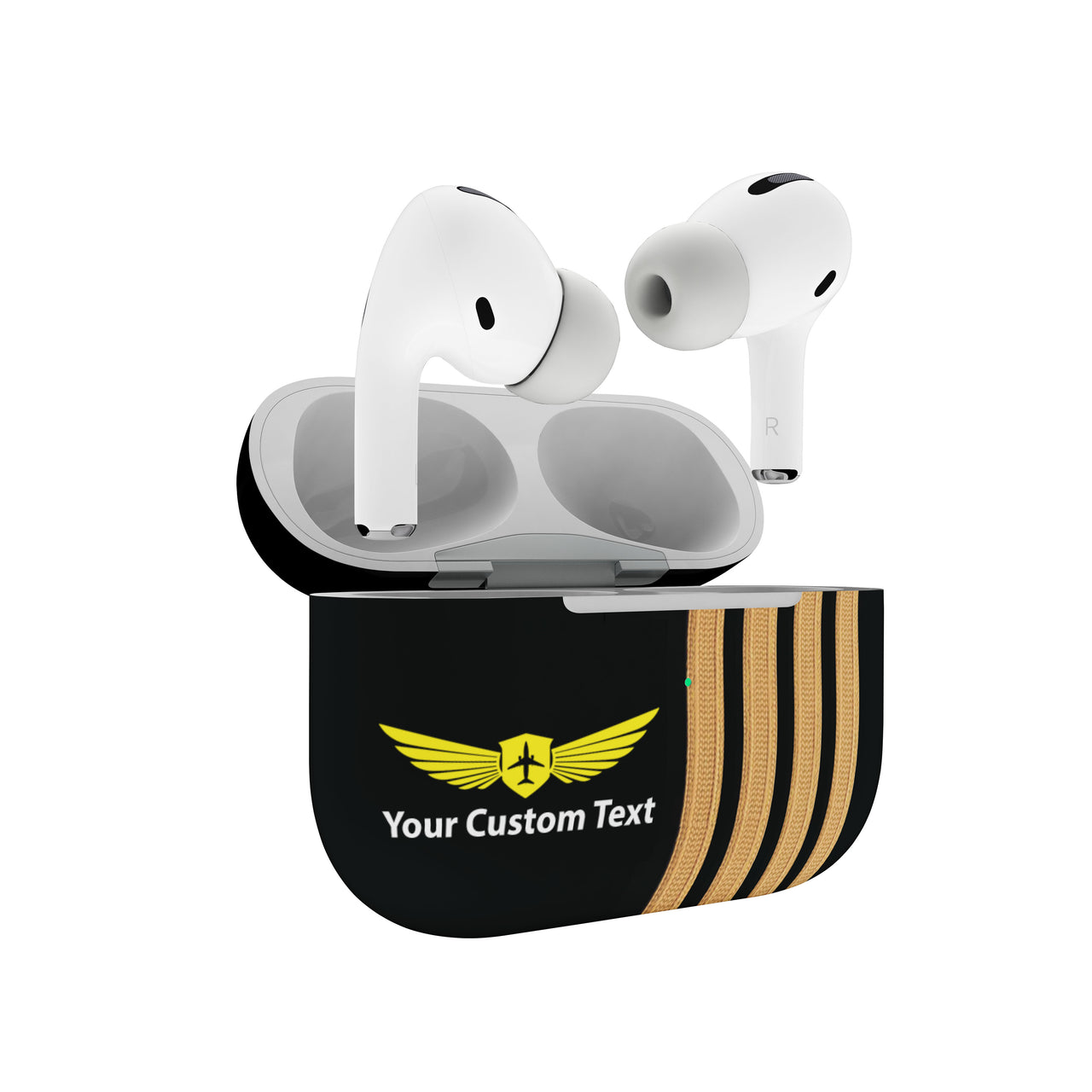 Customizable Name & Special Golden Pilot Epaulettes Airpods "Pro" Cases