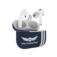 Thumbnail for Customizable Name & Special Silver Pilot Epaulettes  Designed AirPods  Cases