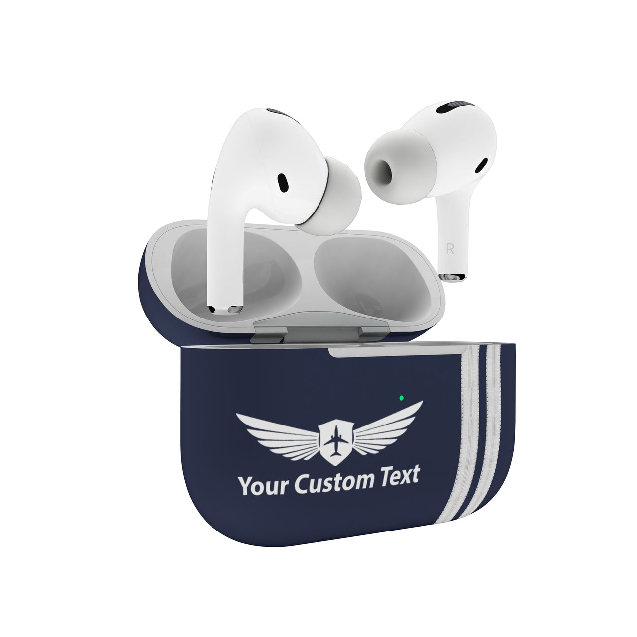 Customizable Name & Special Silver Pilot Epaulettes Airpods "Pro" Cases