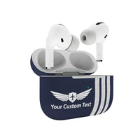Thumbnail for Customizable Name & Special Silver Pilot Epaulettes  Designed AirPods  Cases