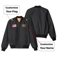 Thumbnail for Custom Flag & Name Designed 3D Pilot Bomber Jackets