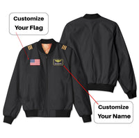 Thumbnail for Custom Flag & Name Designed 3D Pilot Bomber Jackets