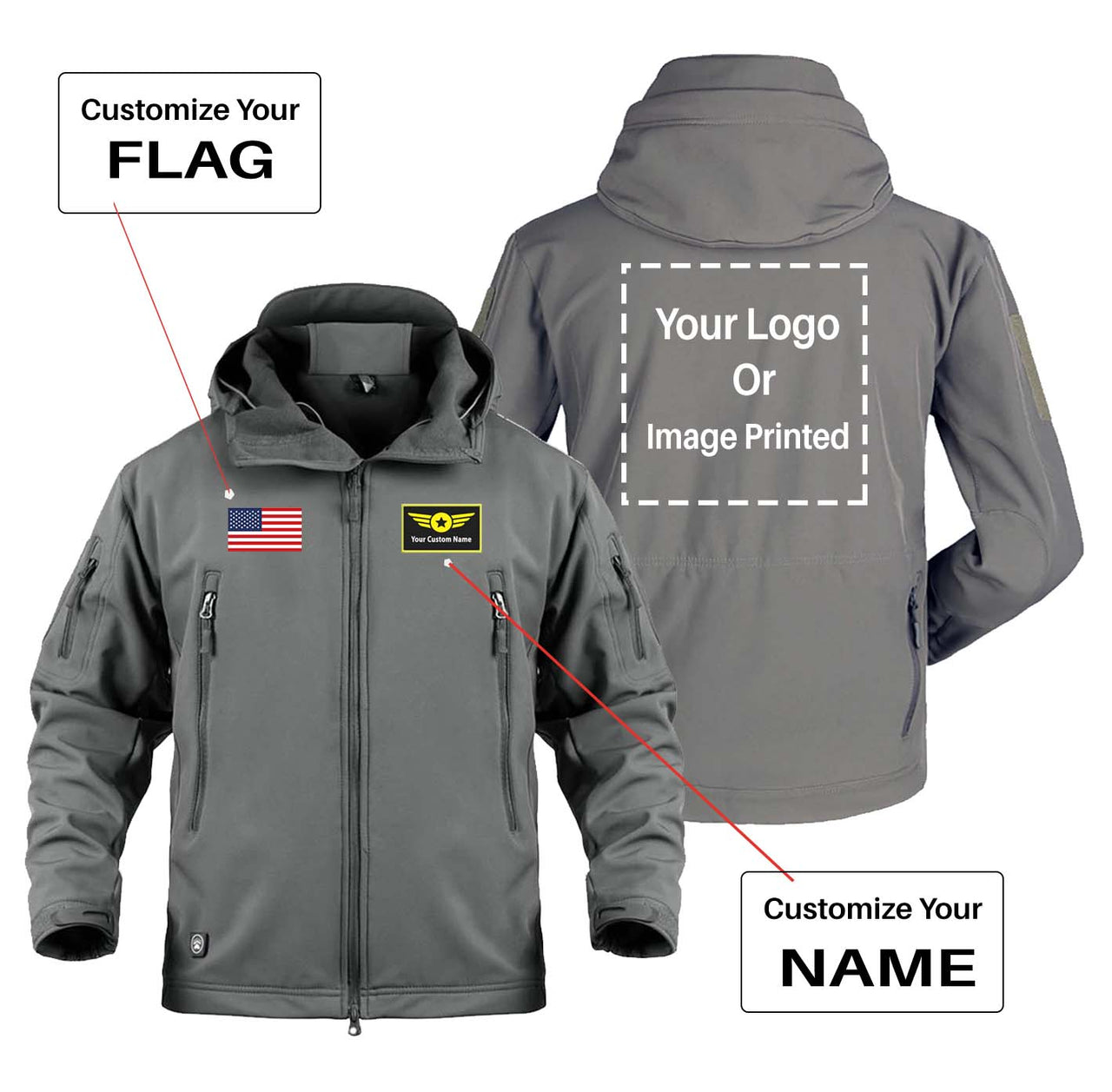 Custom Your Name & Flag & Logo (1) Designed Military Jackets