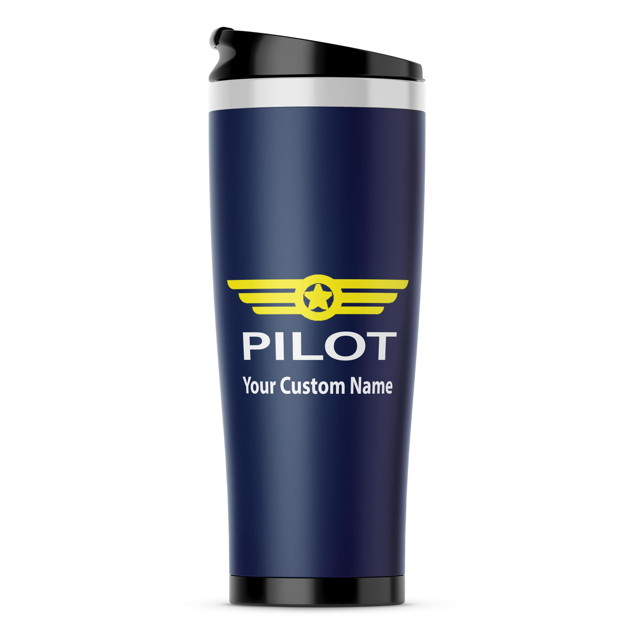Custom Name & Pilot & Badge Designed Travel Mugs