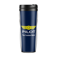 Thumbnail for Custom Name & Pilot & Badge Designed Travel Mugs