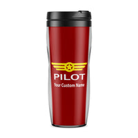 Thumbnail for Custom Name & Pilot & Badge Designed Travel Mugs