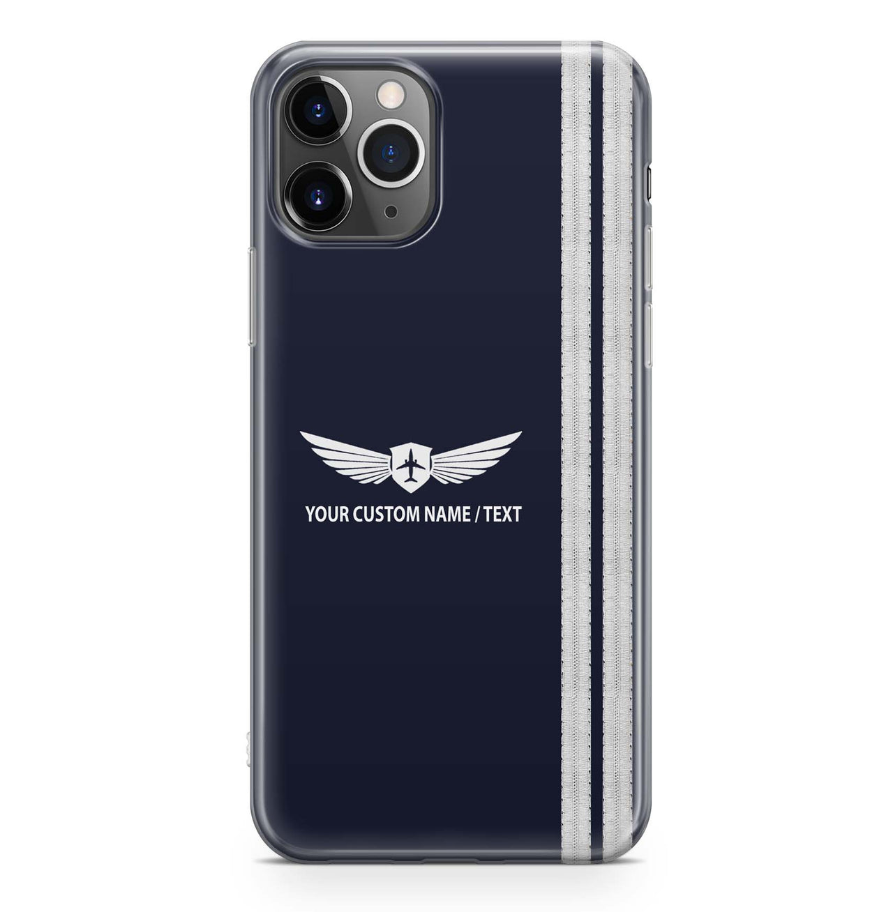 Custom Name + Special "SILVER" Epualettes (4,3,2 Lines) iPhone Cases