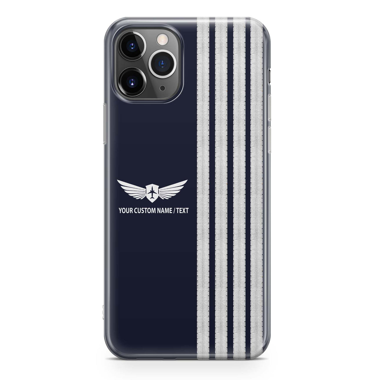 Custom Name + Special "SILVER" Epualettes (4,3,2 Lines) iPhone Cases