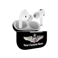 Thumbnail for Custom Name (US Air Force & Star) Designed Airpods 