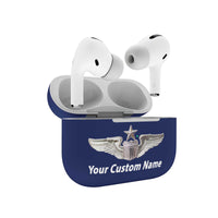 Thumbnail for Custom Name (US Air Force & Star) Designed Airpods 