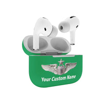 Thumbnail for Custom Name (US Air Force & Star) Designed Airpods 