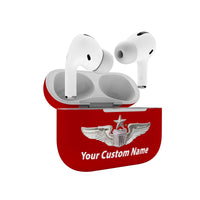 Thumbnail for Custom Name (US Air Force & Star) Designed Airpods 