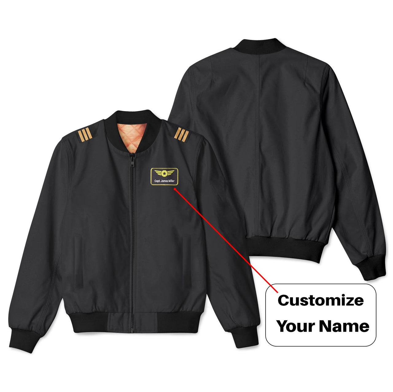 Customizable Name & Badge (5) Designed 3D Pilot Bomber Jackets