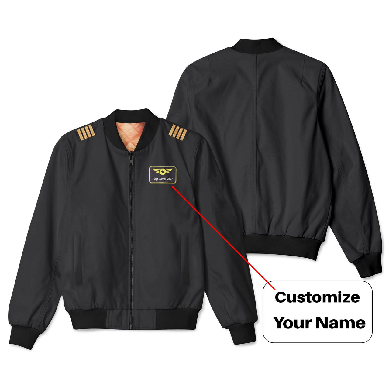 Customizable Name & Badge (5) Designed 3D Pilot Bomber Jackets