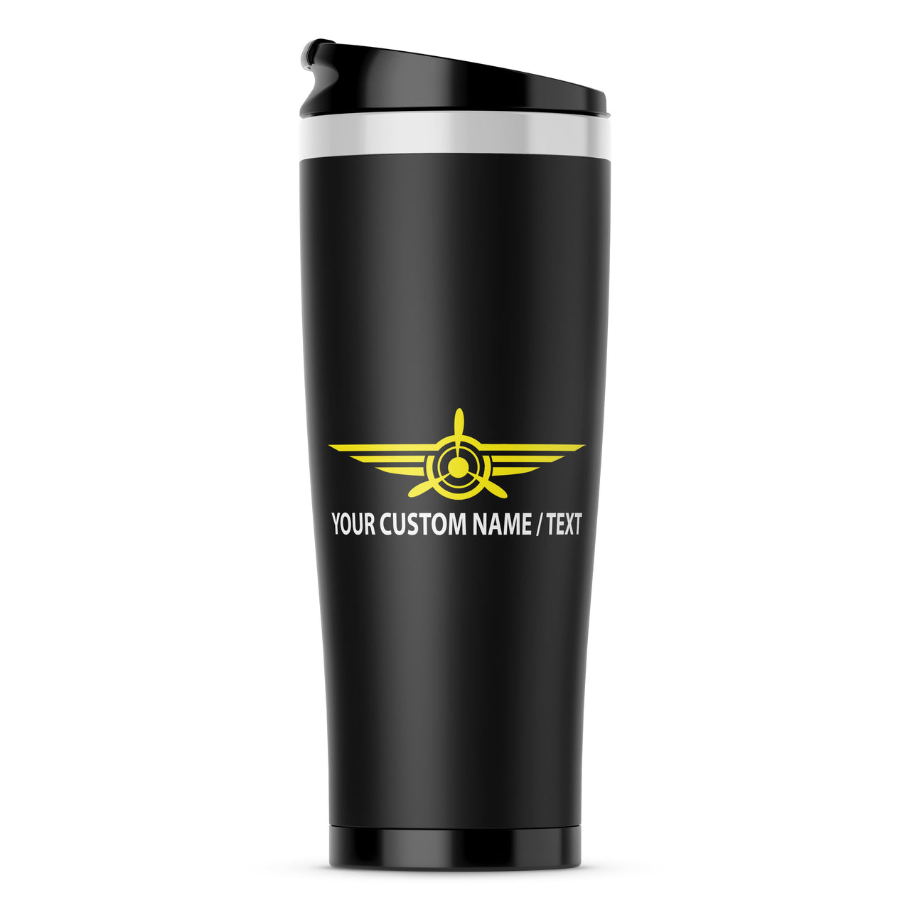 Custom Name "Badge 3" Designed Stainless Steel Travel Mugs